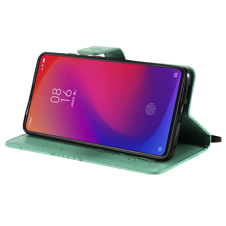 Pressed Printing Butterfly Pattern Horizontal Flip PU Leather Case with Holder & Card Slots & Wallet & Lanyard For Xiaomi Mi 9T & Mi 9T Pro & Redmi K20 & K20 Pro(Green) - Xiaomi Cases by buy2fix | Online Shopping UK | buy2fix