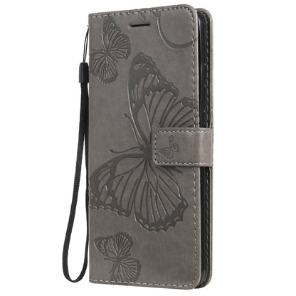Pressed Printing Butterfly Pattern Horizontal Flip PU Leather Case with Holder & Card Slots & Wallet & Lanyard For Xiaomi Mi 9T & Mi 9T Pro & Redmi K20 & K20 Pro(Grey) - Xiaomi Cases by buy2fix | Online Shopping UK | buy2fix