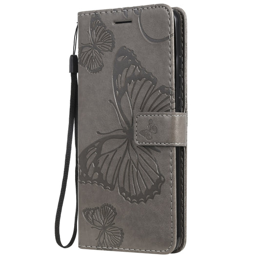 Pressed Printing Butterfly Pattern Horizontal Flip PU Leather Case with Holder & Card Slots & Wallet & Lanyard For Xiaomi Mi 9T & Mi 9T Pro & Redmi K20 & K20 Pro(Grey) - Xiaomi Cases by buy2fix | Online Shopping UK | buy2fix