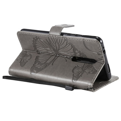Pressed Printing Butterfly Pattern Horizontal Flip PU Leather Case with Holder & Card Slots & Wallet & Lanyard For Xiaomi Mi 9T & Mi 9T Pro & Redmi K20 & K20 Pro(Grey) - Xiaomi Cases by buy2fix | Online Shopping UK | buy2fix