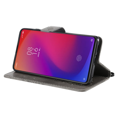 Pressed Printing Butterfly Pattern Horizontal Flip PU Leather Case with Holder & Card Slots & Wallet & Lanyard For Xiaomi Mi 9T & Mi 9T Pro & Redmi K20 & K20 Pro(Grey) - Xiaomi Cases by buy2fix | Online Shopping UK | buy2fix