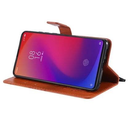 Pressed Printing Butterfly Pattern Horizontal Flip PU Leather Case with Holder & Card Slots & Wallet & Lanyard For Xiaomi Mi 9T & Mi 9T Pro & Redmi K20 & K20 Pro(Orange) - Xiaomi Cases by buy2fix | Online Shopping UK | buy2fix