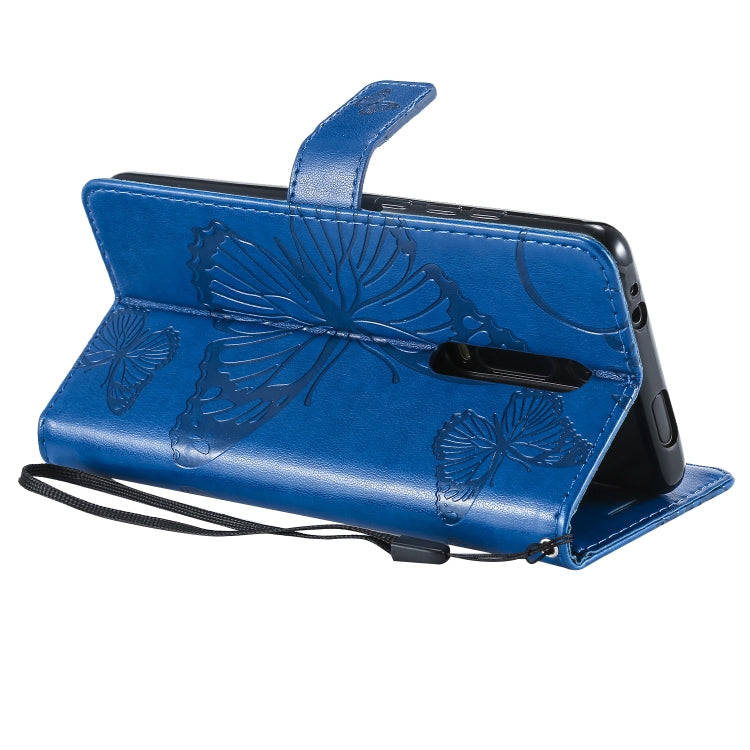 Pressed Printing Butterfly Pattern Horizontal Flip PU Leather Case with Holder & Card Slots & Wallet & Lanyard For Xiaomi Mi 9T & Mi 9T Pro & Redmi K20 & K20 Pro(Blue) - Xiaomi Cases by buy2fix | Online Shopping UK | buy2fix
