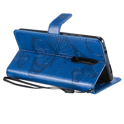 Pressed Printing Butterfly Pattern Horizontal Flip PU Leather Case with Holder & Card Slots & Wallet & Lanyard For Xiaomi Mi 9T & Mi 9T Pro & Redmi K20 & K20 Pro(Blue) - Xiaomi Cases by buy2fix | Online Shopping UK | buy2fix