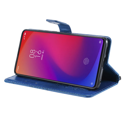 Pressed Printing Butterfly Pattern Horizontal Flip PU Leather Case with Holder & Card Slots & Wallet & Lanyard For Xiaomi Mi 9T & Mi 9T Pro & Redmi K20 & K20 Pro(Blue) - Xiaomi Cases by buy2fix | Online Shopping UK | buy2fix