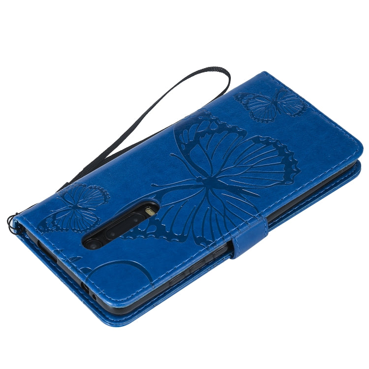 Pressed Printing Butterfly Pattern Horizontal Flip PU Leather Case with Holder & Card Slots & Wallet & Lanyard For Xiaomi Mi 9T & Mi 9T Pro & Redmi K20 & K20 Pro(Blue) - Xiaomi Cases by buy2fix | Online Shopping UK | buy2fix