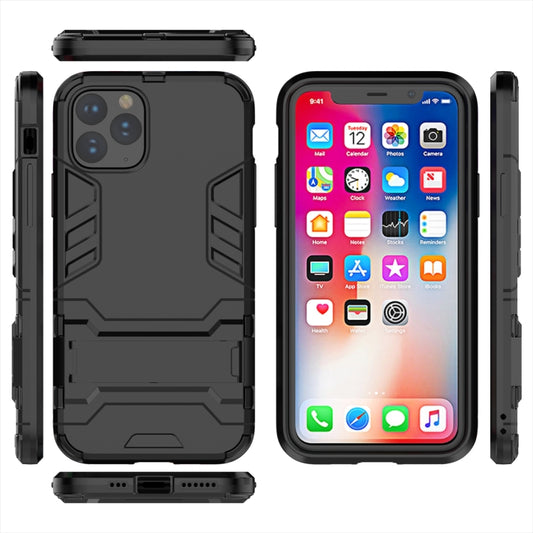 Shockproof PC + TPU Case with Holder for 11 Pro(Black) - iPhone 11 Pro Cases by buy2fix | Online Shopping UK | buy2fix