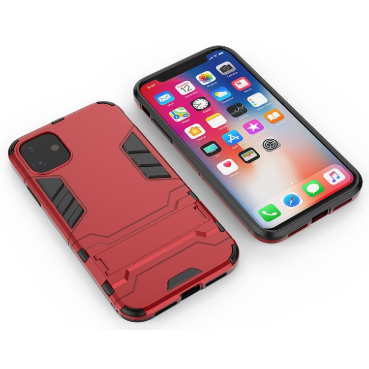Shockproof PC + TPU Case with Holder for 11(Red) - iPhone 11 Cases by buy2fix | Online Shopping UK | buy2fix