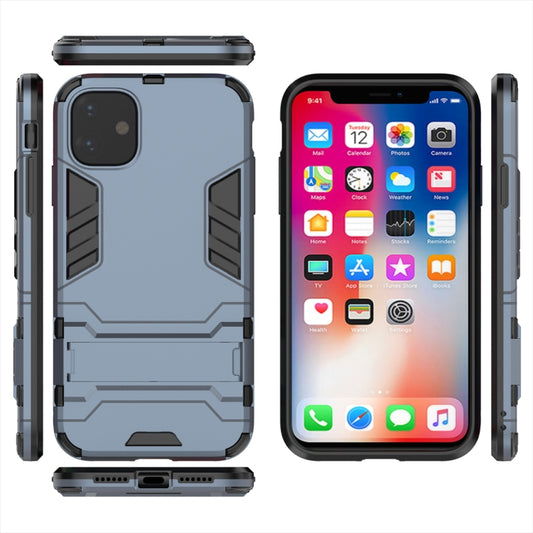 Shockproof PC + TPU Case with Holder for 11(Navy) - iPhone 11 Cases by buy2fix | Online Shopping UK | buy2fix