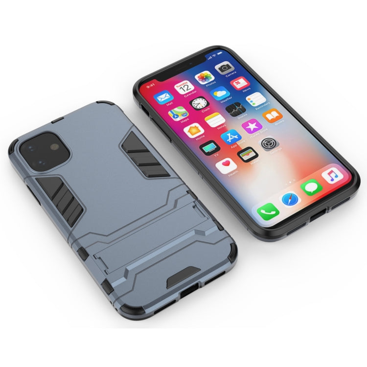 Shockproof PC + TPU Case with Holder for 11(Navy) - iPhone 11 Cases by buy2fix | Online Shopping UK | buy2fix