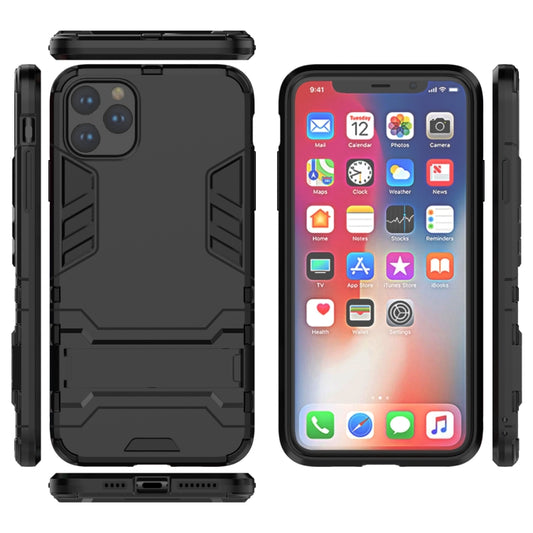 Shockproof PC + TPU Case with Holder for 11 Pro Max(Black) - iPhone 11 Pro Max Cases by buy2fix | Online Shopping UK | buy2fix