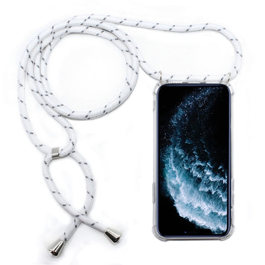 Four-Corner Anti-Fall Transparent TPU Mobile Phone Case With Lanyard for iPhone 11 Pro(White Grey) - iPhone 11 Pro Cases by buy2fix | Online Shopping UK | buy2fix
