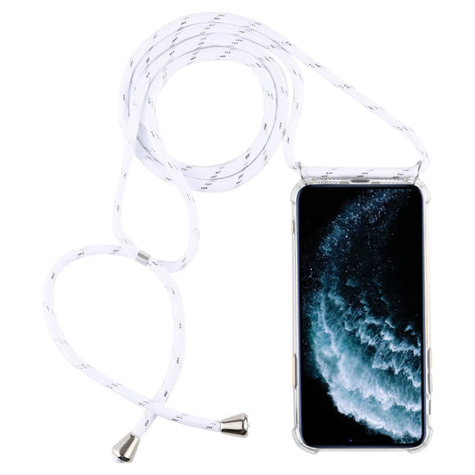Four-Corner Anti-Fall Trasparent TPU Mobile Phone Case With Lanyard for iPhone 11 Pro Max(White) - iPhone 11 Pro Max Cases by buy2fix | Online Shopping UK | buy2fix