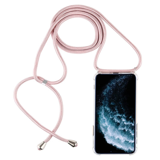 Four-Corner Anti-Fall Trasparent TPU Mobile Phone Case With Lanyard for iPhone 11 Pro Max(Rose Gold) - iPhone 11 Pro Max Cases by buy2fix | Online Shopping UK | buy2fix