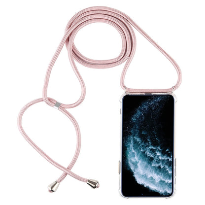 Four-Corner Anti-Fall Trasparent TPU Mobile Phone Case With Lanyard for iPhone 11 Pro Max(Rose Gold) - iPhone 11 Pro Max Cases by buy2fix | Online Shopping UK | buy2fix