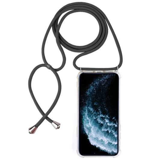 Four-Corner Anti-Fall Trasparent TPU Mobile Phone Case With Lanyard for iPhone 11 Pro Max(Grey) - iPhone 11 Pro Max Cases by buy2fix | Online Shopping UK | buy2fix