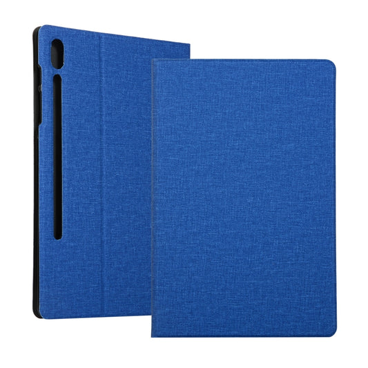 Voltage Stretch Fabric Texture Horizontal Flip Leather Case for Galaxy Tab S6 T860, with Holder(Blue) - Other Galaxy Tab PC by buy2fix | Online Shopping UK | buy2fix