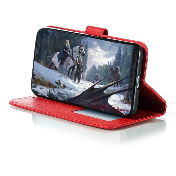 Feather Pattern Litchi Texture Horizontal Flip Leather Case with Wallet & Holder & Card Slots For Motorola Moto E6(Red) - Motorola Cases by buy2fix | Online Shopping UK | buy2fix