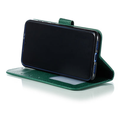 Feather Pattern Litchi Texture Horizontal Flip Leather Case with Wallet & Holder & Card Slots For Xiaomi Mi 9 SE(Green) - Xiaomi Cases by buy2fix | Online Shopping UK | buy2fix
