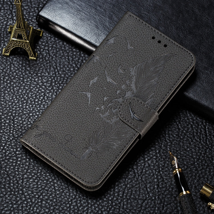 Feather Pattern Litchi Texture Horizontal Flip Leather Case with Wallet & Holder & Card Slots For Huawei P20 Lite (2019) / Nova 5i(Gray) - Huawei Cases by buy2fix | Online Shopping UK | buy2fix
