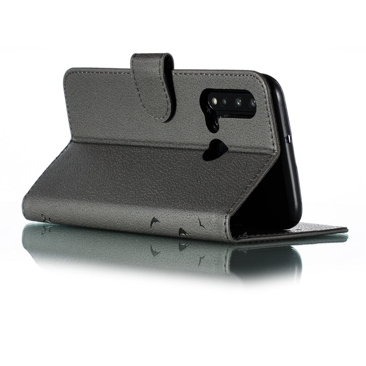Feather Pattern Litchi Texture Horizontal Flip Leather Case with Wallet & Holder & Card Slots For Huawei P20 Lite (2019) / Nova 5i(Gray) - Huawei Cases by buy2fix | Online Shopping UK | buy2fix