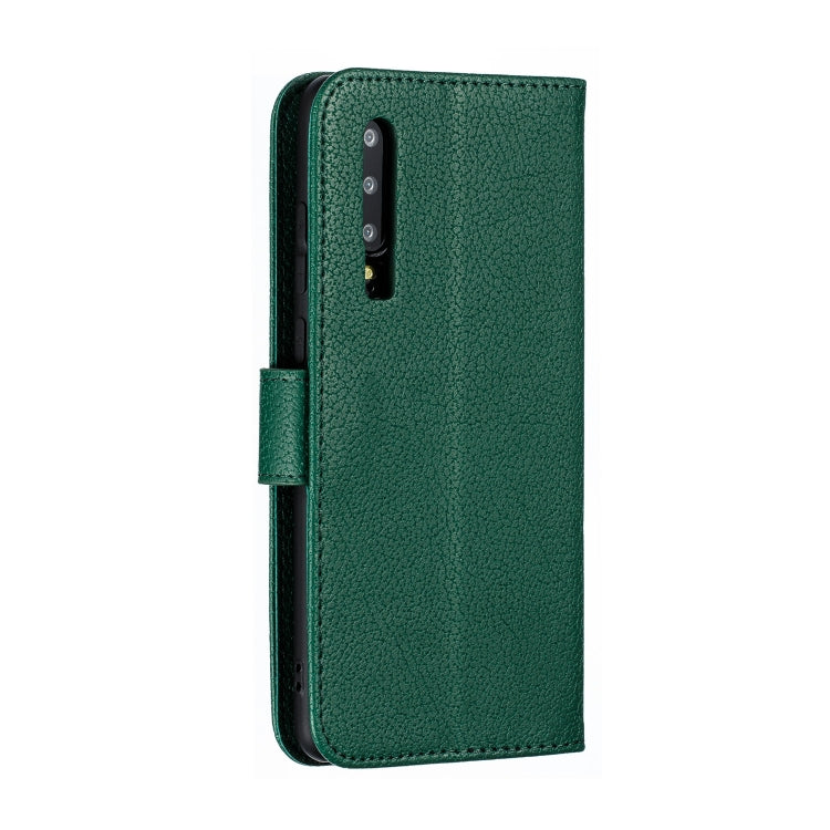 Feather Pattern Litchi Texture Horizontal Flip Leather Case with Wallet & Holder & Card Slots For Huawei P30(Green) - Huawei Cases by buy2fix | Online Shopping UK | buy2fix