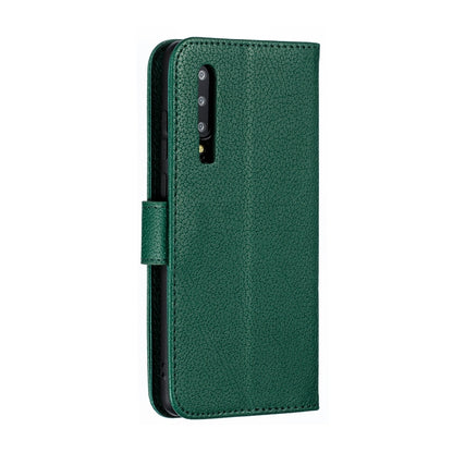 Feather Pattern Litchi Texture Horizontal Flip Leather Case with Wallet & Holder & Card Slots For Huawei P30(Green) - Huawei Cases by buy2fix | Online Shopping UK | buy2fix