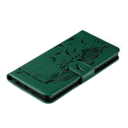 Feather Pattern Litchi Texture Horizontal Flip Leather Case with Wallet & Holder & Card Slots For Huawei P30(Green) - Huawei Cases by buy2fix | Online Shopping UK | buy2fix