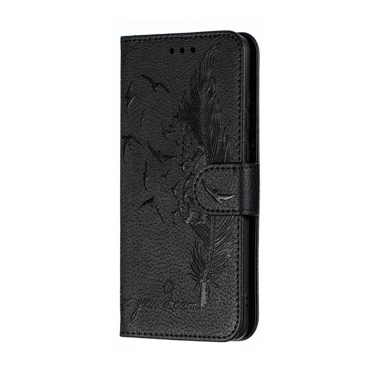 Feather Pattern Litchi Texture Horizontal Flip Leather Case with Wallet & Holder & Card Slots For Huawei P30(Black) - Huawei Cases by buy2fix | Online Shopping UK | buy2fix