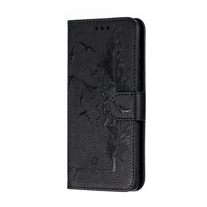Feather Pattern Litchi Texture Horizontal Flip Leather Case with Wallet & Holder & Card Slots For Huawei P30(Black) - Huawei Cases by buy2fix | Online Shopping UK | buy2fix