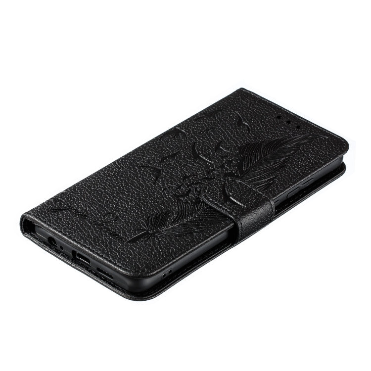 Feather Pattern Litchi Texture Horizontal Flip Leather Case with Wallet & Holder & Card Slots For Huawei P30(Black) - Huawei Cases by buy2fix | Online Shopping UK | buy2fix