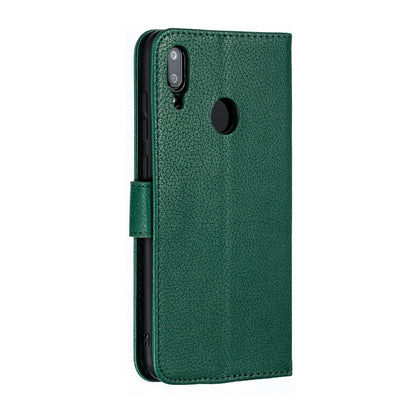 Feather Pattern Litchi Texture Horizontal Flip Leather Case with Wallet & Holder & Card Slots For Huawei Y7 (2019)(Green) - Huawei Cases by buy2fix | Online Shopping UK | buy2fix