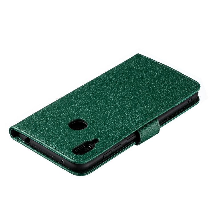 Feather Pattern Litchi Texture Horizontal Flip Leather Case with Wallet & Holder & Card Slots For Huawei Y7 (2019)(Green) - Huawei Cases by buy2fix | Online Shopping UK | buy2fix