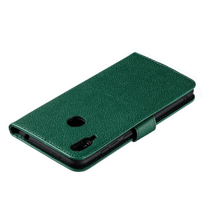 Feather Pattern Litchi Texture Horizontal Flip Leather Case with Wallet & Holder & Card Slots For Huawei Y7 (2019)(Green) - Huawei Cases by buy2fix | Online Shopping UK | buy2fix