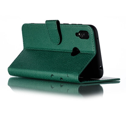 Feather Pattern Litchi Texture Horizontal Flip Leather Case with Wallet & Holder & Card Slots For Huawei Y7 (2019)(Green) - Huawei Cases by buy2fix | Online Shopping UK | buy2fix