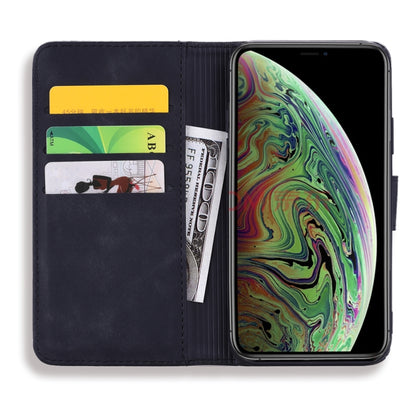 For iPhone 11 Calf Pattern Double Folding Design Embossed Leather Case with Wallet & Holder & Card Slots (Black) - iPhone 11 Cases by buy2fix | Online Shopping UK | buy2fix