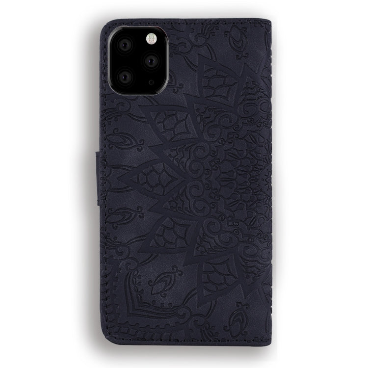 For iPhone 11 Pro Max Calf Pattern Double Folding Design Embossed Leather Case with Wallet & Holder & Card Slots  (6.5 inch)(Black) - iPhone 11 Pro Max Cases by buy2fix | Online Shopping UK | buy2fix