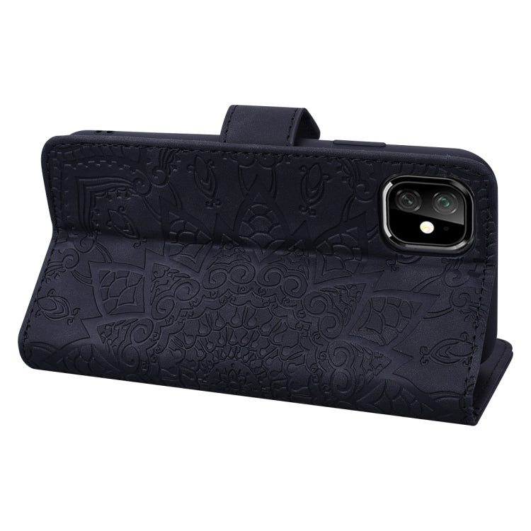 For iPhone 11 Pro Max Calf Pattern Double Folding Design Embossed Leather Case with Wallet & Holder & Card Slots  (6.5 inch)(Black) - iPhone 11 Pro Max Cases by buy2fix | Online Shopping UK | buy2fix