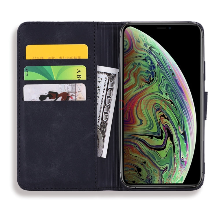 For iPhone 11 Pro Max Calf Pattern Double Folding Design Embossed Leather Case with Wallet & Holder & Card Slots  (6.5 inch)(Black) - iPhone 11 Pro Max Cases by buy2fix | Online Shopping UK | buy2fix