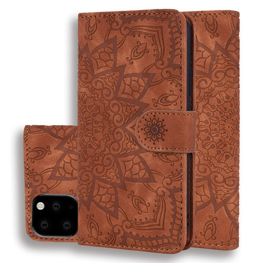 For iPhone 11 Pro Max Calf Pattern Double Folding Design Embossed Leather Case with Wallet & Holder & Card Slots  (6.5 inch)(Brown) - iPhone 11 Pro Max Cases by buy2fix | Online Shopping UK | buy2fix