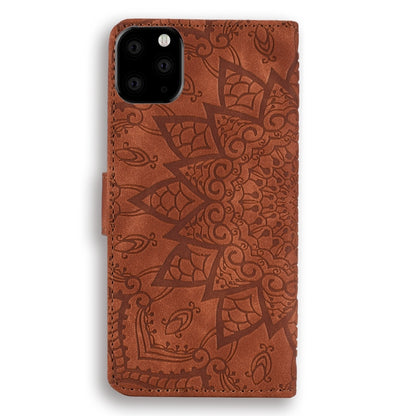 For iPhone 11 Pro Max Calf Pattern Double Folding Design Embossed Leather Case with Wallet & Holder & Card Slots  (6.5 inch)(Brown) - iPhone 11 Pro Max Cases by buy2fix | Online Shopping UK | buy2fix