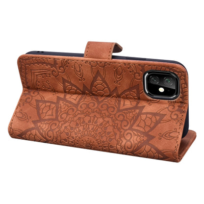For iPhone 11 Pro Max Calf Pattern Double Folding Design Embossed Leather Case with Wallet & Holder & Card Slots  (6.5 inch)(Brown) - iPhone 11 Pro Max Cases by buy2fix | Online Shopping UK | buy2fix