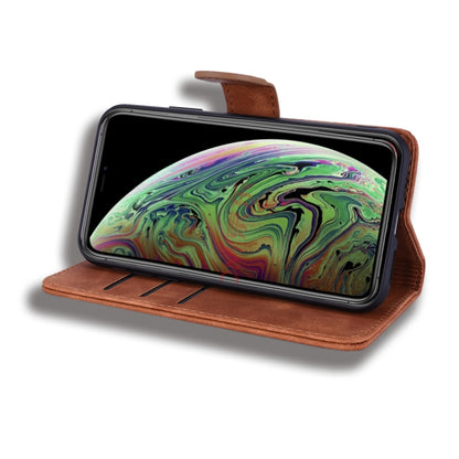 For iPhone 11 Pro Max Calf Pattern Double Folding Design Embossed Leather Case with Wallet & Holder & Card Slots  (6.5 inch)(Brown) - iPhone 11 Pro Max Cases by buy2fix | Online Shopping UK | buy2fix