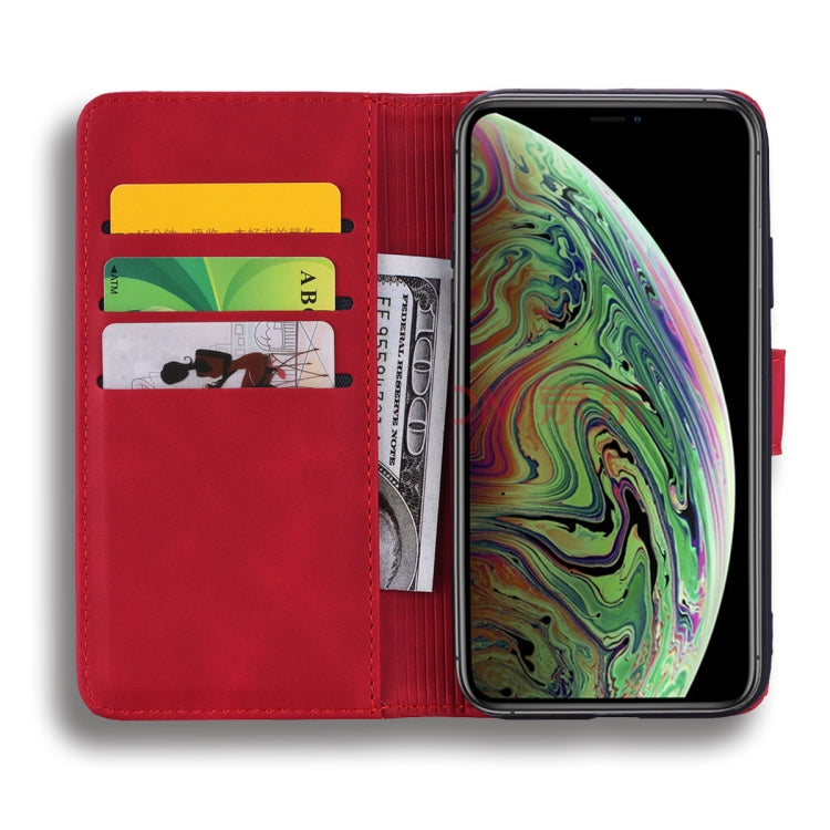 For iPhone 11 Pro Max Calf Pattern Double Folding Design Embossed Leather Case with Wallet & Holder & Card Slots  (6.5 inch)(Red) - iPhone 11 Pro Max Cases by buy2fix | Online Shopping UK | buy2fix