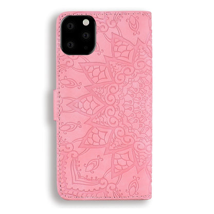 For iPhone 11 Pro Max Calf Pattern Double Folding Design Embossed Leather Case with Wallet & Holder & Card Slots  (6.5 inch)(Pink) - iPhone 11 Pro Max Cases by buy2fix | Online Shopping UK | buy2fix