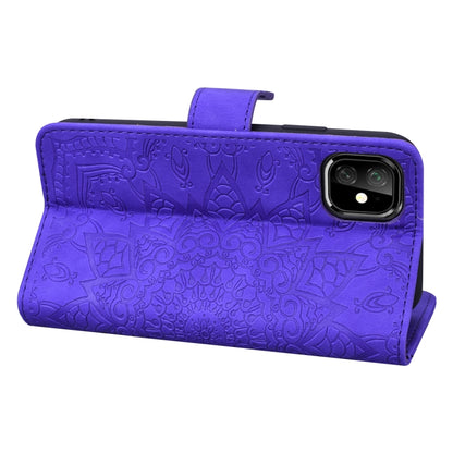 For iPhone 11 Pro Max Calf Pattern Double Folding Design Embossed Leather Case with Wallet & Holder & Card Slots  (6.5 inch)(Purple) - iPhone 11 Pro Max Cases by buy2fix | Online Shopping UK | buy2fix
