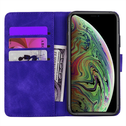 For iPhone 11 Pro Max Calf Pattern Double Folding Design Embossed Leather Case with Wallet & Holder & Card Slots  (6.5 inch)(Purple) - iPhone 11 Pro Max Cases by buy2fix | Online Shopping UK | buy2fix