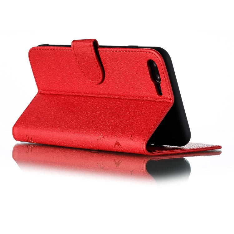 Feather Pattern Litchi Texture Horizontal Flip Leather Case with Wallet & Holder & Card Slots For iPhone 7 Plus / 8 Plus(Red) - More iPhone Cases by buy2fix | Online Shopping UK | buy2fix