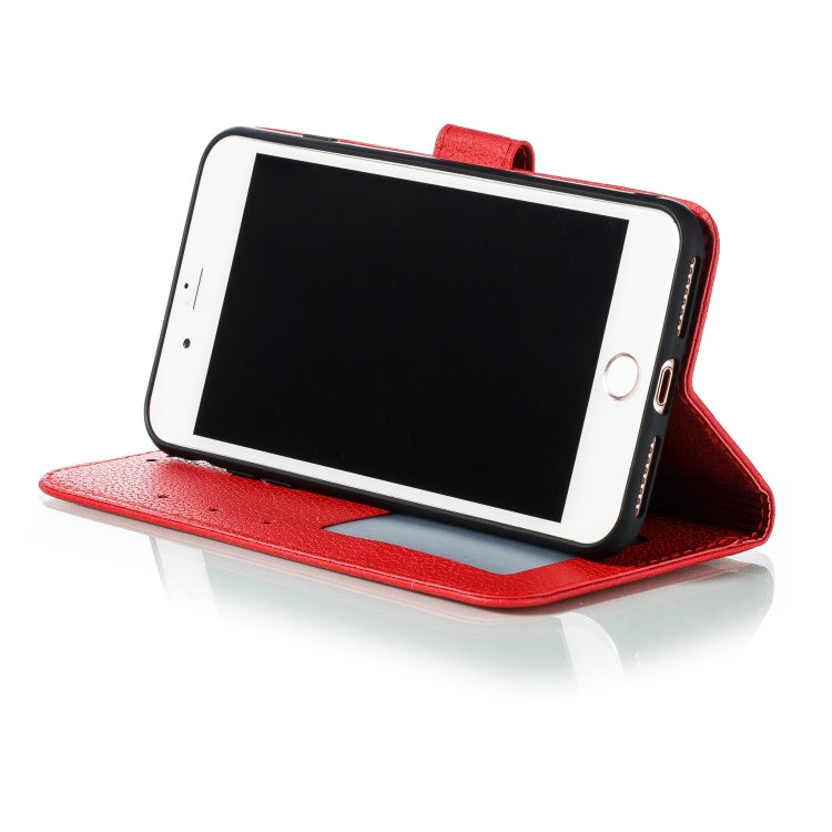 Feather Pattern Litchi Texture Horizontal Flip Leather Case with Wallet & Holder & Card Slots For iPhone 7 Plus / 8 Plus(Red) - More iPhone Cases by buy2fix | Online Shopping UK | buy2fix