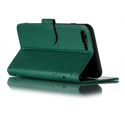 Feather Pattern Litchi Texture Horizontal Flip Leather Case with Wallet & Holder & Card Slots For iPhone 7 Plus / 8 Plus(Green) - More iPhone Cases by buy2fix | Online Shopping UK | buy2fix